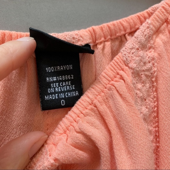 Torrid Peach Crochet Lace Peasant Blouse, 0X. - Picture 8 of 8